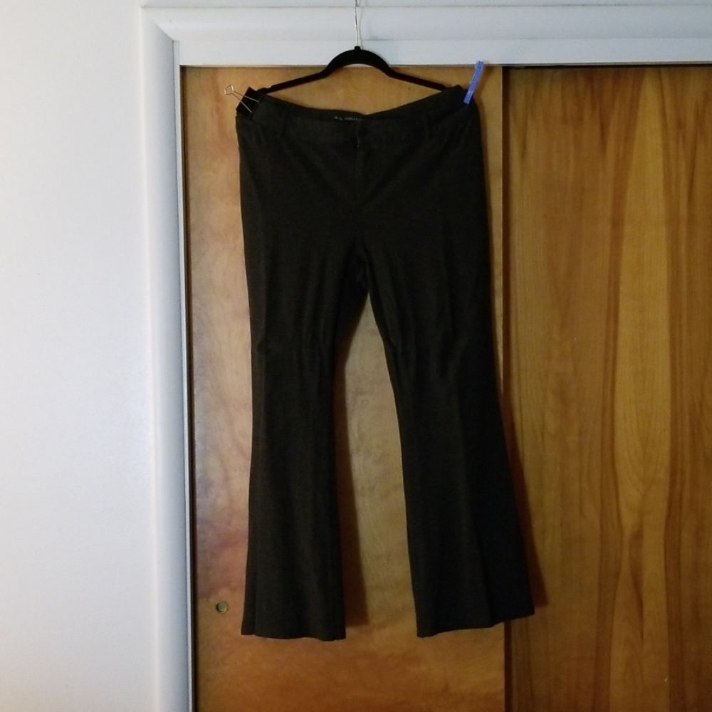 Dark Heather Grey Stretchy Plus Dress Slacks
